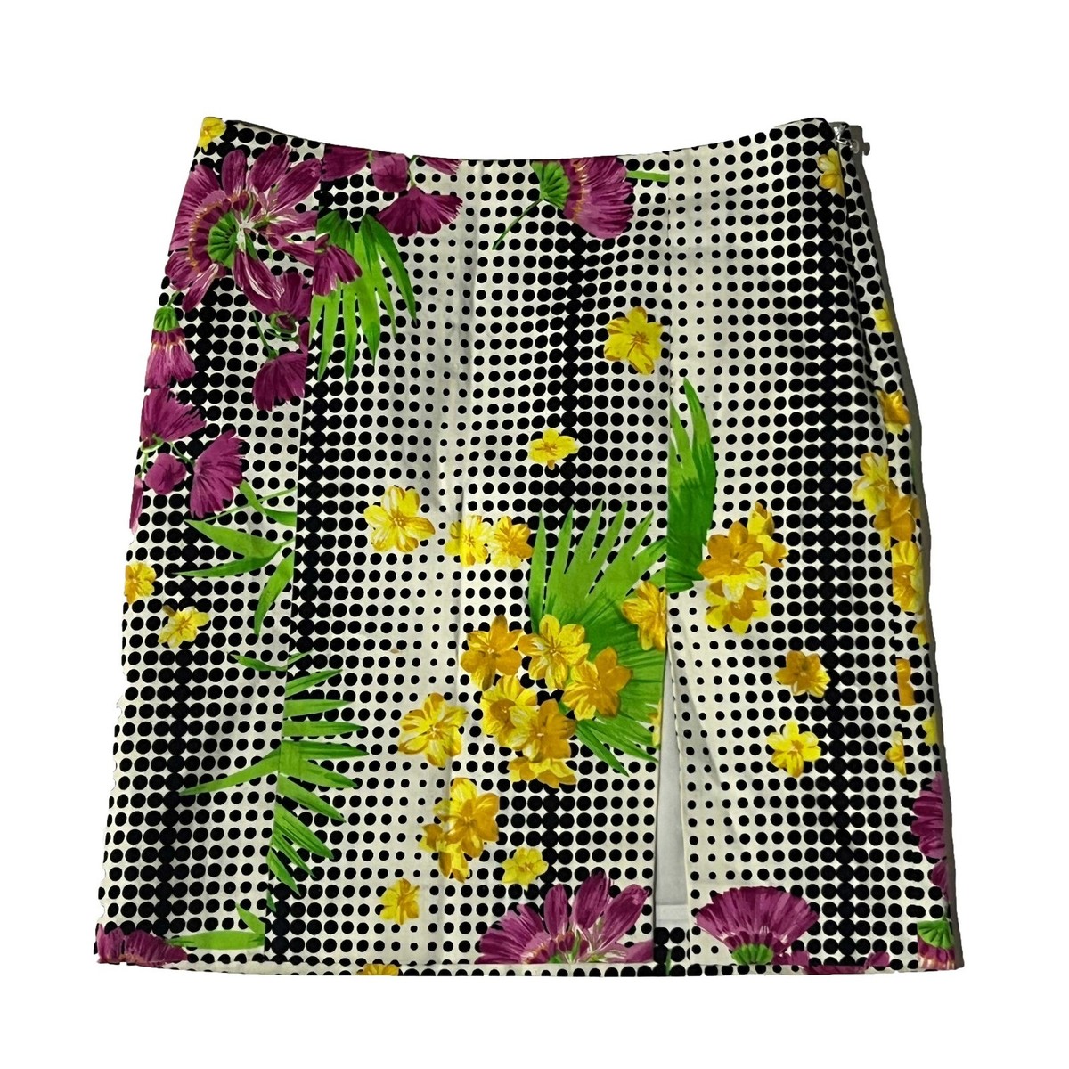 Versace Jeans Couture Vintage Women White Floral Short Pencil