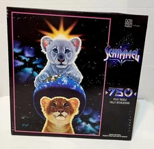 Vtg Siegfried Roy White Lion Earth Space Jigsaw Puzzle 750pc Schimmel MB Sealed