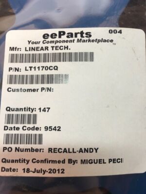 LINEAR TECHNOLOGY INTEGRATED CIRCUIT DC/DC CONVERTER ( LOT OF 5 )