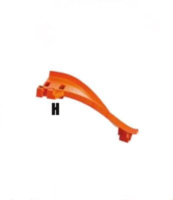 Hot wheels Ultimate T Rex Garage Ersatzteil H - Curved Orange Track