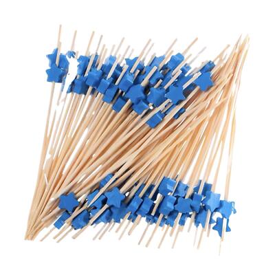 100 Stck. Stern Bambus Catering Kebab Essen Sticks Einweg Party Cocktail Picks