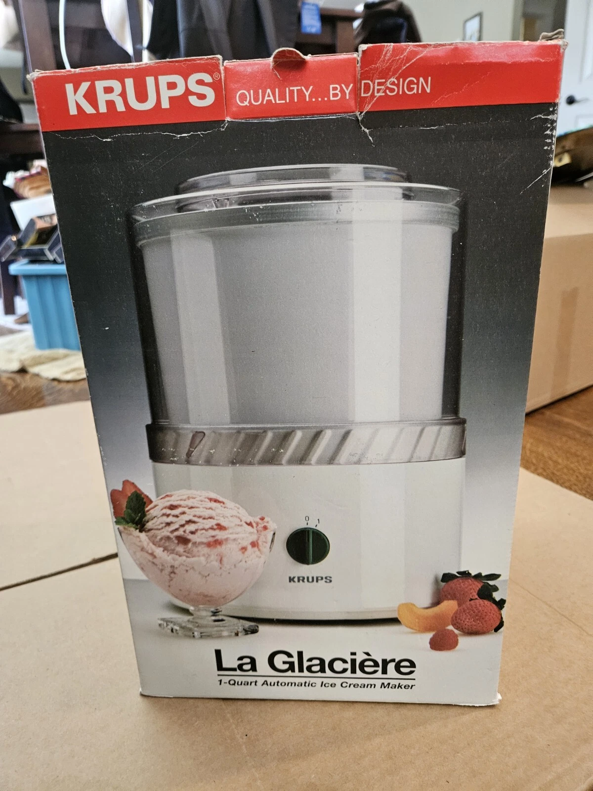 KRUPS LA GLACIERE ONE QUART AUTOMATIC ICE CREAM MAKER 337 - NEW in OPEN BOX!