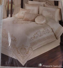 Touch Of Class Versailles Pearl Embroidered Comforter & 2 Sham Set - Queen