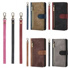 Leather Zipper Wallet Phone Case For LG Q70 K20 K31 K61 K42 K52 G8 Stylo 5 4