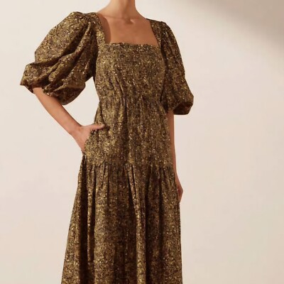 Shona joy dress size au 6 / us 2 NWT lilou pin tuck cross back floral midi