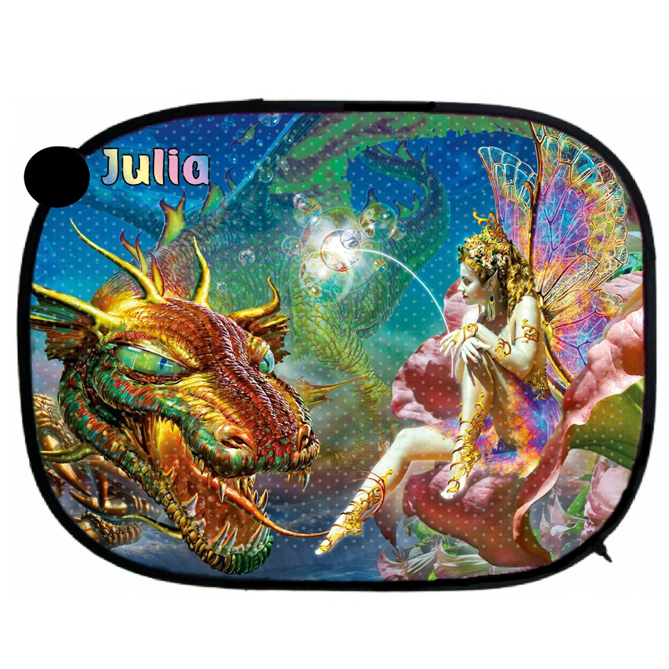 Pare soleil pour voiture fée dragon personnalisé prénom au choix réf 16 - Photo 1/1
