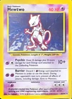 1999 Pokemon Base Set Unlimited, Mewtwo  Holographic #10. LP+, EBP-0032