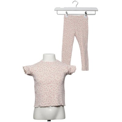 Zara, Pyjama, Größe: 104, Baumwolle/Elasthan, Beige/Pink, Blumen #EAD
