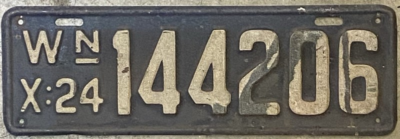 Original 1924 Washington License Plate