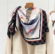 43" 100 Silk Plain satin Scarf Bandanna Square Shawl Large Wrap Flower Print