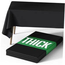 Rectangle Table Cloth 60" x 84" Durable Polyester 84" x 60" - 1 Pack Black