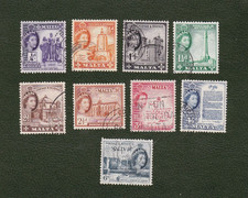 Malta 1956 set of 9 stamp Mi#237-245 used - Queen Elizabeth II