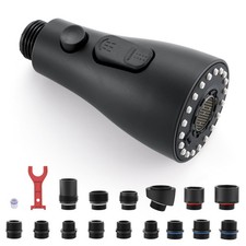 Pull Down Kitchen Faucet Sprayer Head Replacement Part with 15 Matte Black