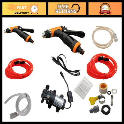 #ad 12V Portable High Pressure Car Washer Gun Electric Water Pump Cleaning Kit $37.79