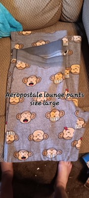 Aeropostale Monkey Lounge Pants Size Large Women's Gray