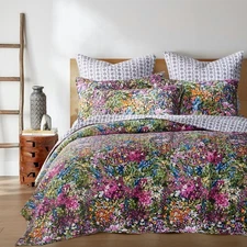 - Basel Quilt Set - Full/Queen Quilt + Two Standard Pillow Shams - Multicolor...