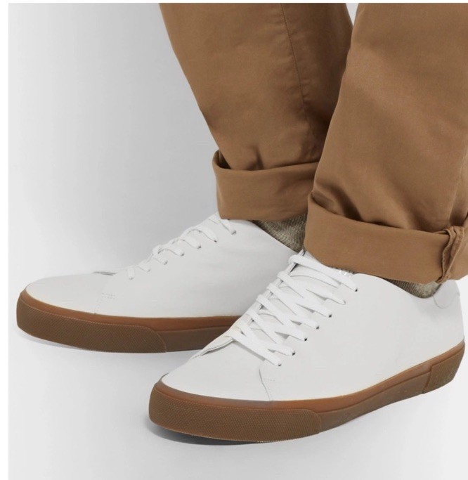 SAOLA Sneakers basse uomo Brunello Cucinelli pelle bianca suola contract taglia 45 US 12