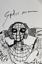 HASWORLD Spiderman Pop Modern Original Drawing 5x7 Paper Street Art Contemporary