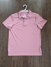 All In Motion Men's Pink Stretch Polo Shirt Size S Recycled Polyester Collared