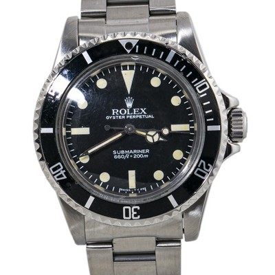 Rolex Submariner 5513 Vintage SS Auto Black Dial Men's Watch 40mm