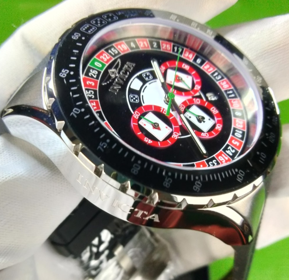 Invicta Aviator 49850 Men Watch 50 mm Steel Black Dial Chron