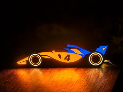 Personaliz F1 Rennwagen LED Nachtlicht Formel 1 inspiriert Lampe Motorsport Deko