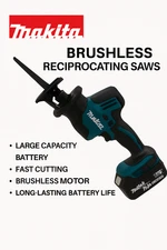 Makita DJR189 18V Brushless Reciprocating Saw – 4 Blades Included