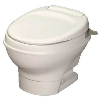 American Motorhome RV 5th wheel Hand Flush LOW Profile 12.9" Toilet CREAM 31647