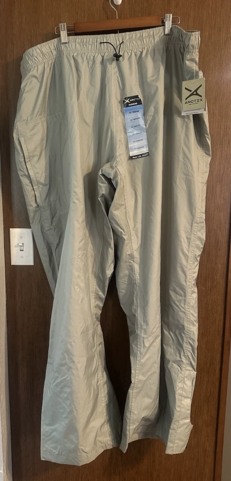 Arctix Women's River Rain Pant 33" inseam sz.3x 24W-26W Color Pewter NWT Outdoor