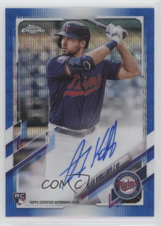 2021 Topps Chrome Rookie Blue Wave Refractor 30/150 Alex Kirilloff Auto RC s5j