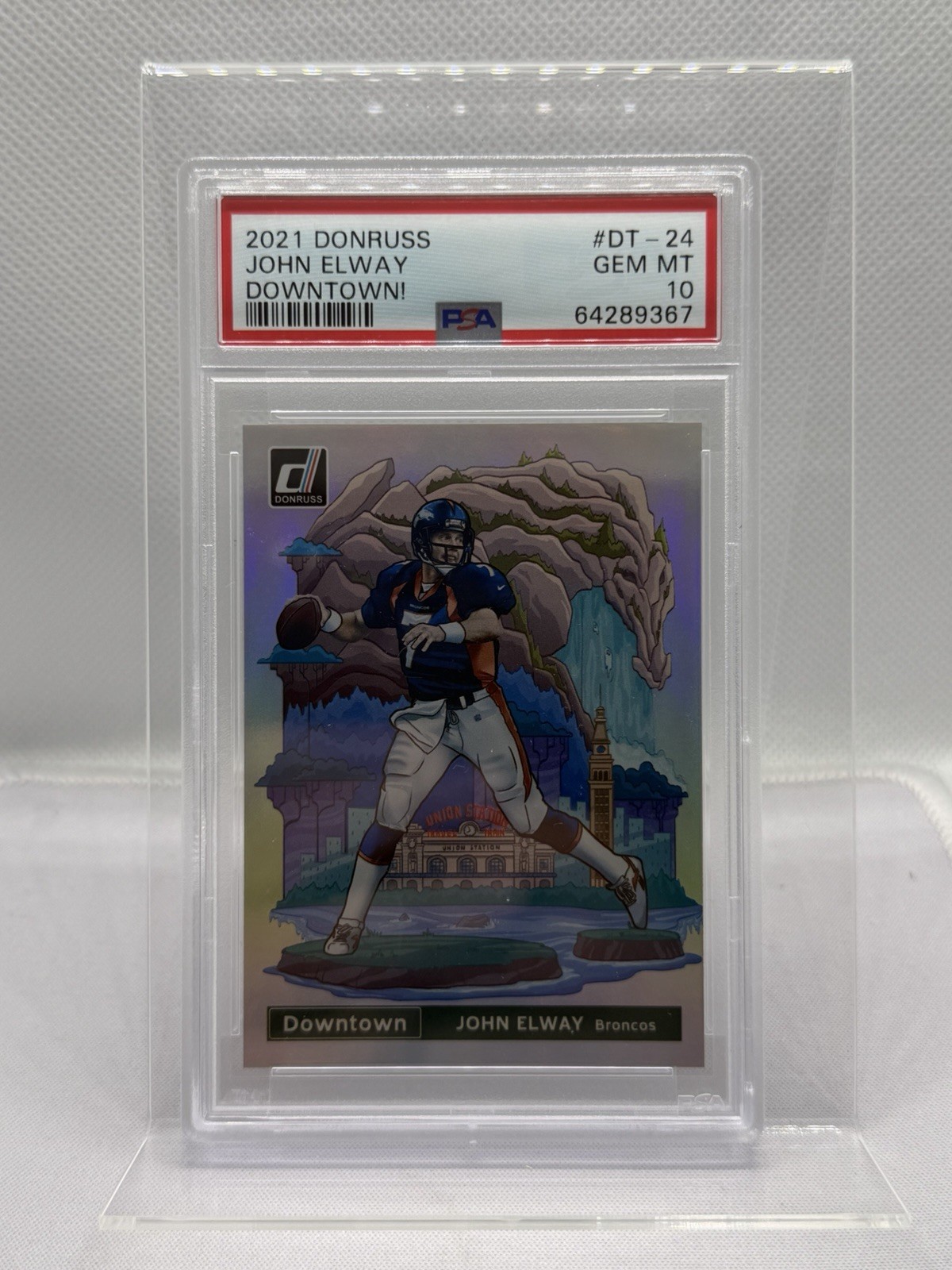 2021 Optic Downtown John Elway Denver Broncos Legend And HOF PSA 10 🔥