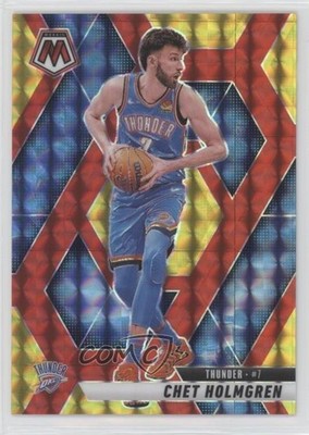 2024 Panini Mosaic Choice Fusion Red & Yellow Prizm 21/75 Chet Holmgren #63 1bi0