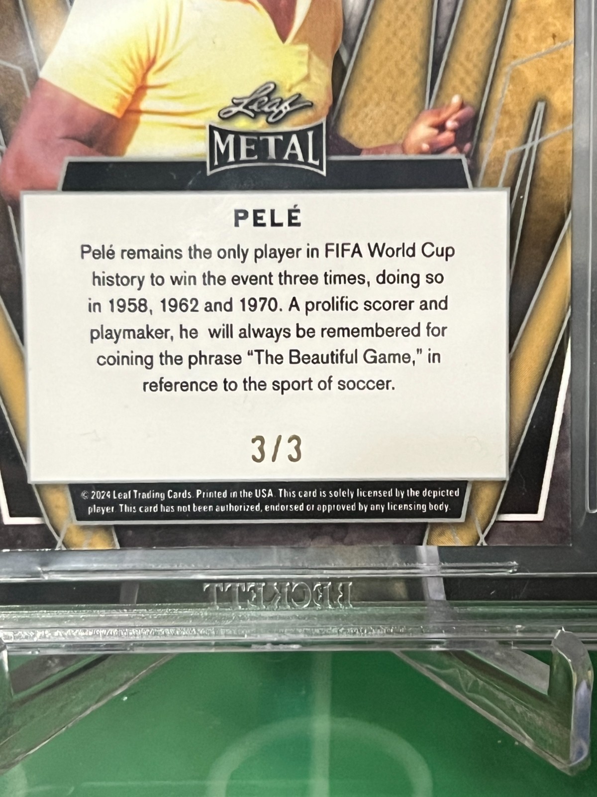2024 Leaf Metal National Convention Prismatic Platinum Blue 3/3 Pele BGS 7.5 view 9