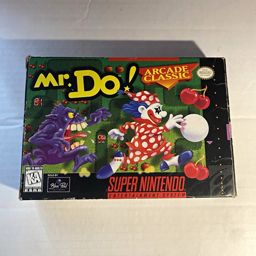 Mr. Do! Arcade Classic SNES Super Nintendo CIB Box Manual Tray Untested