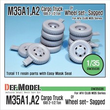 DEF Model DW35036 , U.S. M35A1/A2 Cargo Truck Wheel set- sagged (for AFV) , 1/35