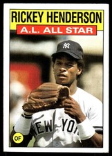 Rickey Henderson 1986 Topps #716 New York Yankees FREE SHIPPING AutographDen