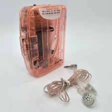 Clear Tech AM/FM Radio Cassette Player Pink Transparent Tested