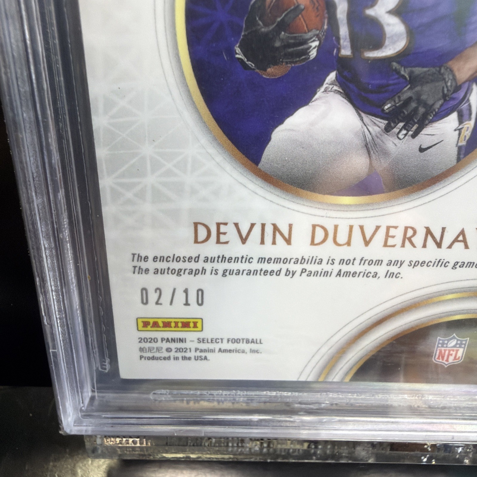 2020 Select Devin Duvernay RPA Gold Disco Prizm Patch Auto /10 BGS 9 Auto 10 RC view 5