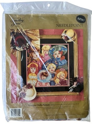 Candamar Needlepoint Kit Antique Dolls Picture Already Started Something Special