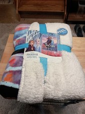 Disney Frozen 2 Silky Soft Cloud Touch Sherpa Lined Blanket Elsa Anna 50"x60"