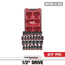 Milwaukee 49-66-6804 27Pc Shockwave Imp 1/2Dr  SAE & Metric(AUTH USA DEALER!)