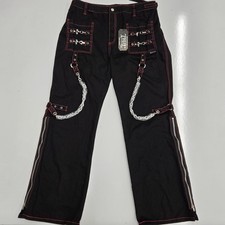 Tripp NYC Bondage Pants Black Pink Chains Punk Fashion Mall Goth Emo YVL NOS NWT