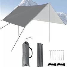 5x3m Tent Tarp Hammock Rain Sun Shade Shelter Waterproof Camping Picnic Pad Mat