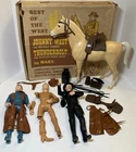 1960s MARX JOHNNY WEST and THUNDERBOLT + 2 Figs & Pieces IN BOX BROKEN SEE PICS