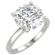 3.01 Ct Round Cut VS2/E Solitaire Diamond Engagement Ring 14K White Gold