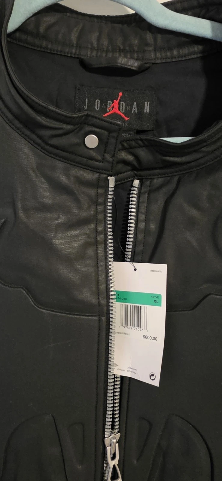 Jordan Cactus Jack Men’s XL Black Leather Jacket Full Zip Band Collar - product detail image 5