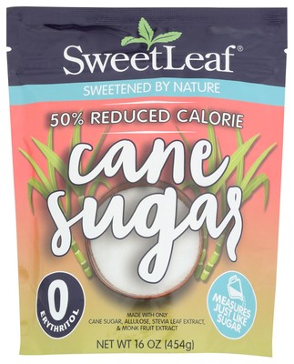 50% Reduced Calorie Cane Sugar with Allulose, Stevia and Monk Fruit Extract -...
