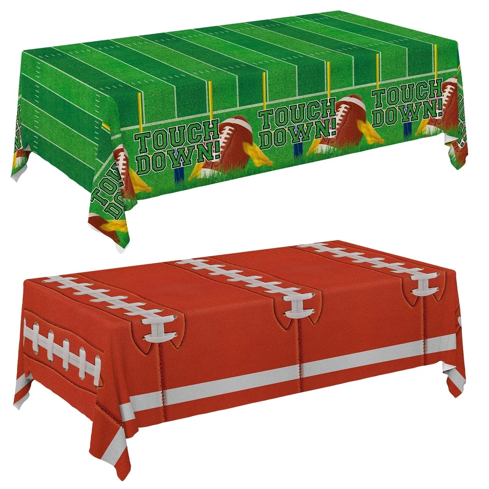 Fußball Tischdecke Set - 2er Pack Einweg Bezüge für Spieltag Party Deko