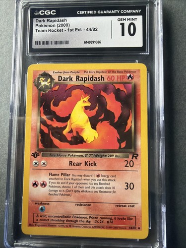 Dark Rapidash (1st Edition) graded CGC 10 for sale on eBay