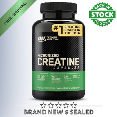 Optimum Nutrition Micronized Creatine Capsules 2.5g100 Count Muscle Building NEW